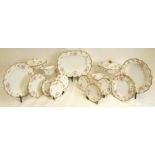 A large collection of Royal Crown Derby Royal Pinxton Roses dinnerware,