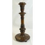 Continental French / Italian or similar walnut single candlestick, 18th / early 19th century.
