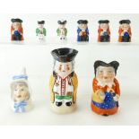 Eight Royal Worcester miniature Toby jugs dated 1937,