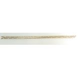 9ct Gold flat Curb link chain, 48cm long x 3mm deep. 9.