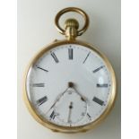 18ct Gold Pocket Watch with top winder, gross weight 84.