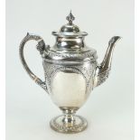 Victorian Silver ornate teapot, maker Henry Holland, hallmarked for London 1853, 919 grams.