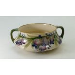 William Moorcroft shallow two handled bowl in the Wisteria design,
