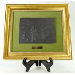 A prestige Wedgwood Black Jasper Apotheosis of Homer Large Plaque set in wooden gilt frame.