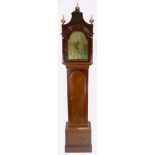 George III Mahogany cased 8 day long case clock with brass arch dial, maker James Wilson, London.