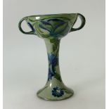 William Moorcroft two handled bonbonniere vase in the rare green Spanish design, height 17.