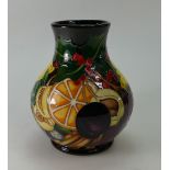 Moorcroft Figgy Pudding vase, designed and signed by Emma Bossons. Numbered Edition 4, height 15cm.