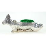 Continental, probably Dutch, large novelty silver PIN CUSHION in the form of a FISH. 13cm long.