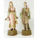 Early 20th Century Pair Depose EW Turn Wien Austrian figures in period regional dress,