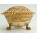 A Large Grainger Worcester porcelain hand painted POT POURRI / Rose Bowl with reticulated / pierced