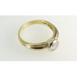 18ct Gold Ladies Diamond Solitaire ring, diamond (approx .5ct), size M, 6.