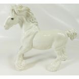 Beswick rare painted white Cantering Shire Horse 975