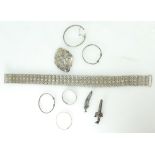 Malaysian Silver items including belt buckle, bangles Malaya Kriss etc, 194.