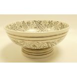 Wedgwood footed bowl designed by Keith Murray and Millicent Taplin decorated with silver lustred
