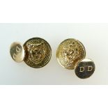 18ct gold hallmarked CUFFLINKS with JAGUAR (Car Manufacturer) head motif. Bear initials D.D.