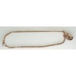 Victorian 9ct Rose Gold double Albert chain with T-bar and medal,