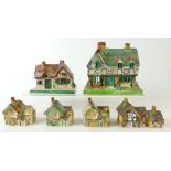 A collection of Crown Staffordshire cottages in various sizes (6)