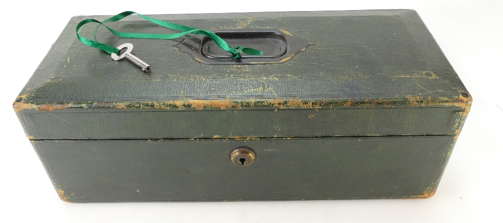 JEWEL / JEWELLERY / VALUABLES BOX - leather covered box by Wickwar & Co. 6 Poland Street, London. - Image 2 of 6