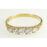 18ct Gold Ladies five stone Diamond Ring, size O/P, 2.