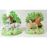 A pair of Beswick Staffordshire models of old lion 2093 and unicorn 2094 (2)
