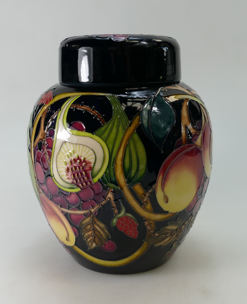 Moorcroft Queens choice ginger jar, designed by Emma Bossons. Height 20cm.