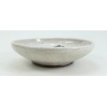 Bullers high fired crackle glazed footed bowl with tree decoration to centre. Diameter 19.
