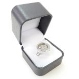 18ct White Gold & Diamond designer style modern ladies DRESS RING.