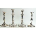 Two pairs of High Quality silver plated CANDLESTICKS - 19th century Sheffield plate / Silver on