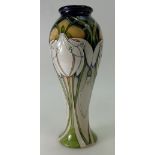 Moorcroft vase in the Galanthus design by Vicky Lovatt. Height 25cm.