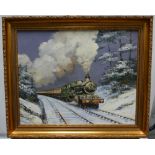 Alan King of Malvern - Signed Akin (his usual signature) Oil on board titled 'Snow Castle' Great