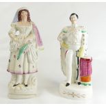 Pair Staffordshire figures 28cm high appx.