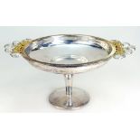 Stuart Devlin silver comport, tazza or footed dish,