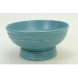 Wedgwood BLUE footed bowl designed by Keith Murray, diameter 21.