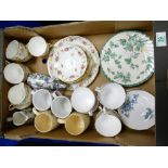 A mixed collection collection of ceramic items to include floral decorated Old Royal Bone china