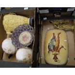 A mixed collection of items to include - early damaged Copeland Spode basket type fruit bowl,