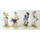 Group of four early 19th century figures