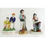 Three Staffordshire figures, 16.5 - 20cm