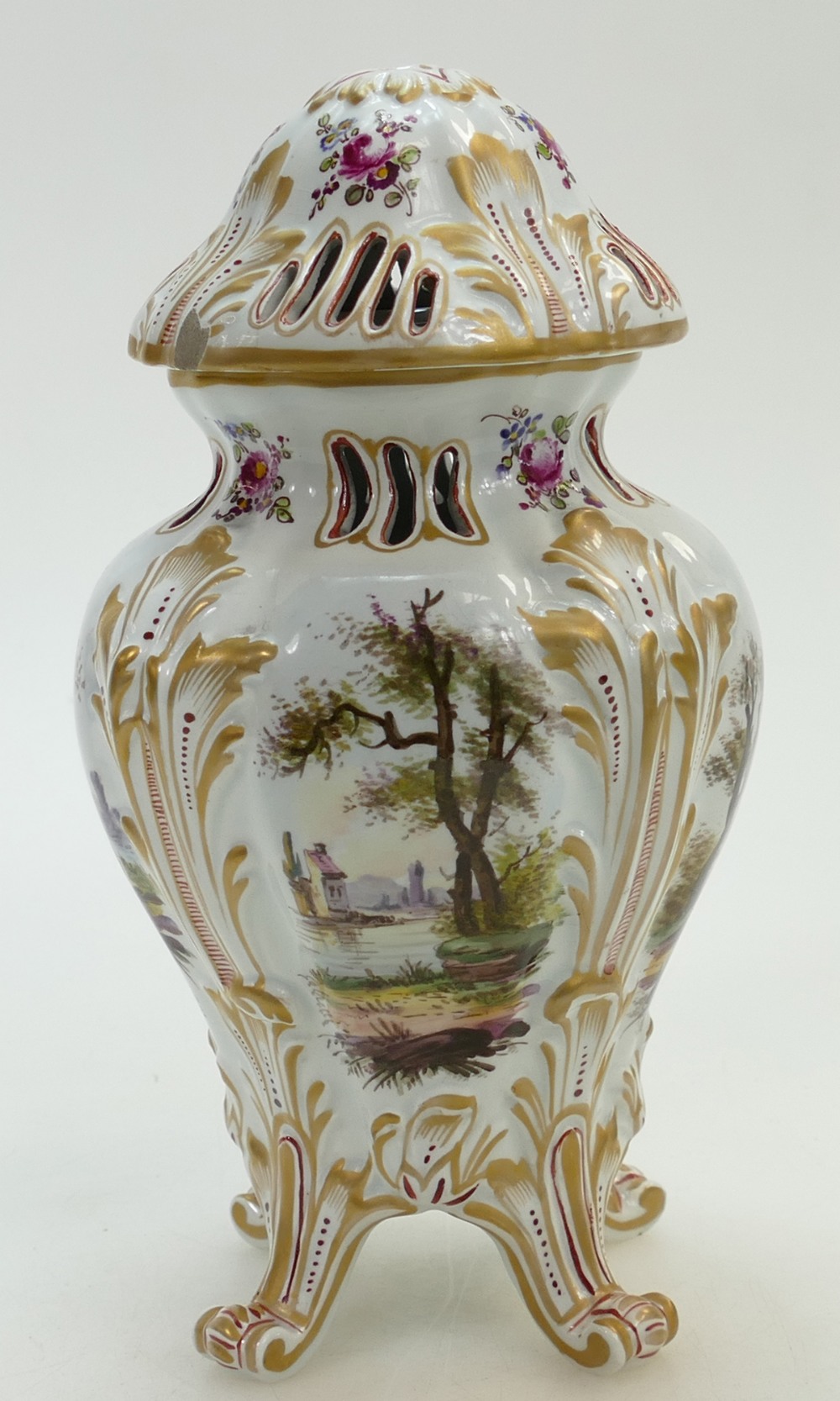 19th century pot pourri jar & cover hand - Image 2 of 4