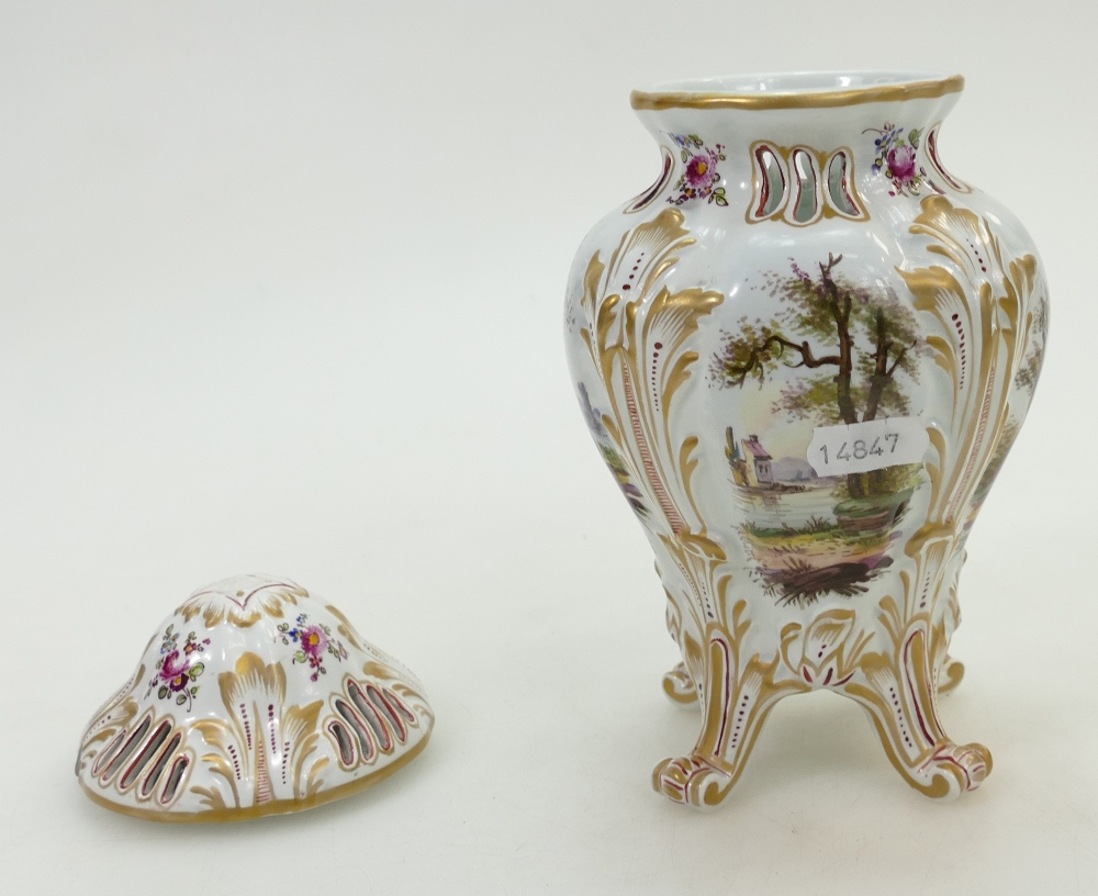 19th century pot pourri jar & cover hand - Image 4 of 4