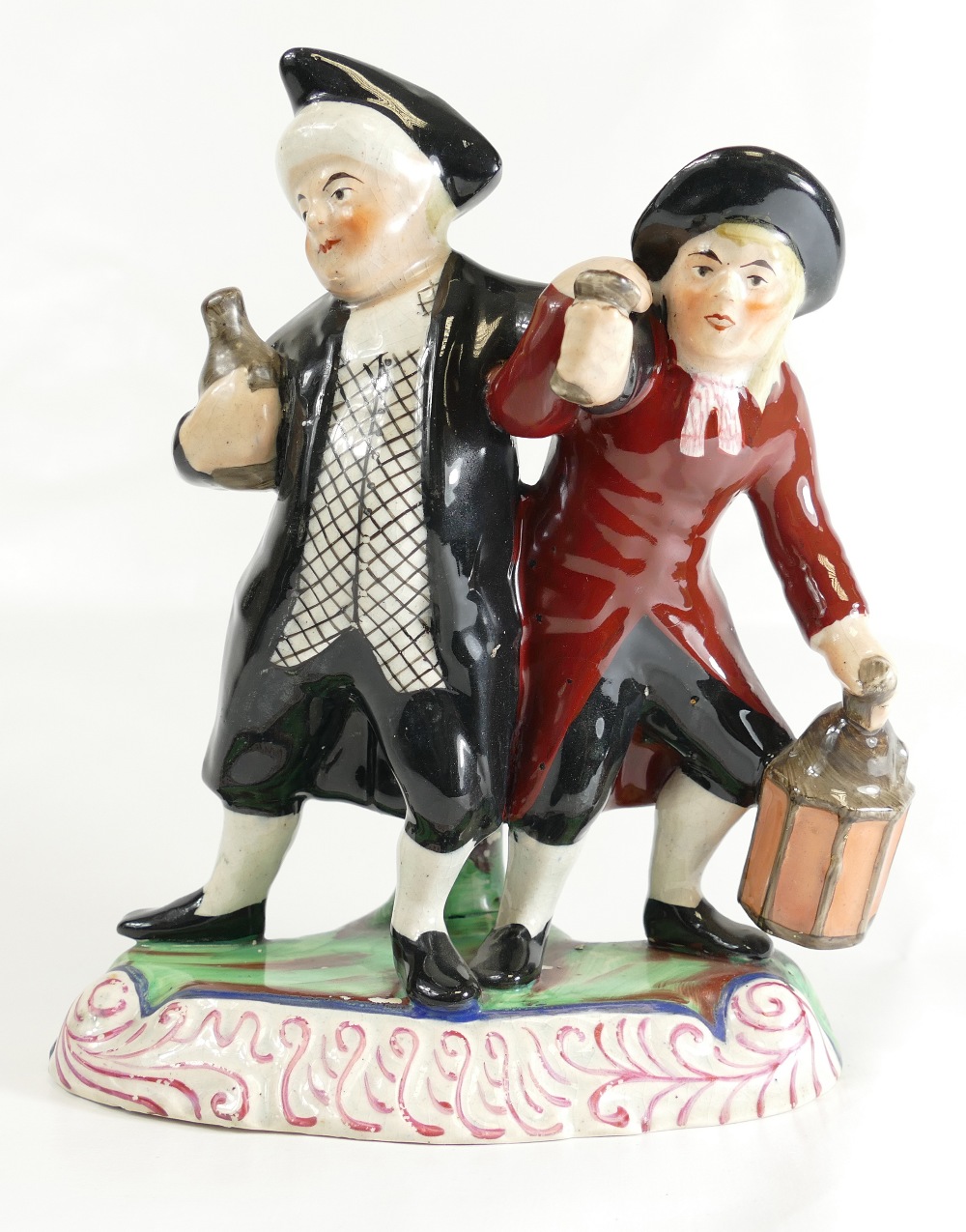 Parson and Clerk Staffordshire figure gr