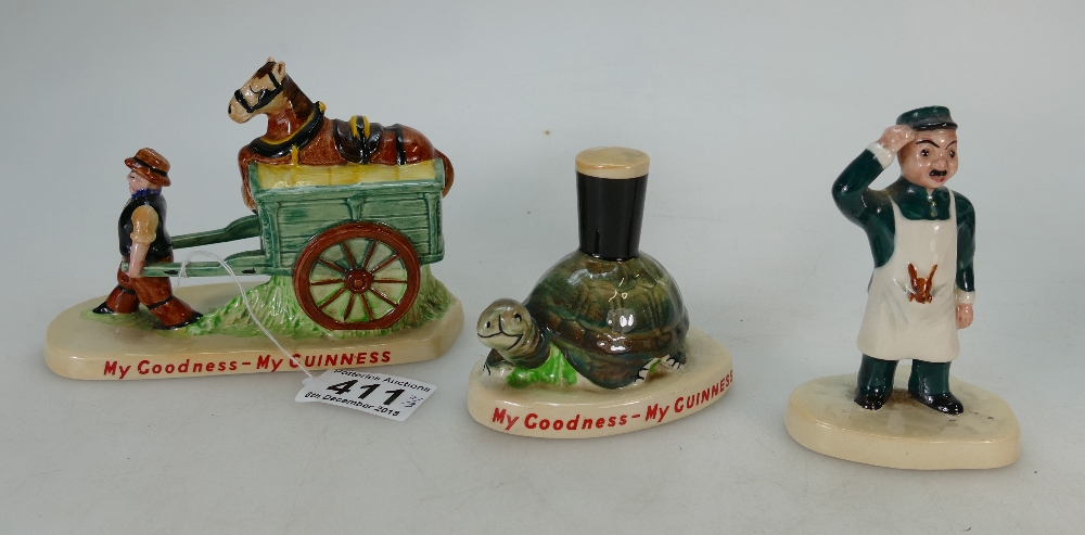 Carlton ware hand painted Guiness advertising horse & cart group,