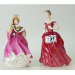 Royal Doulton lady figures Innocence HN2842 and Sunday Morning HN2184 (2)