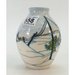 Moorcroft Home for Christmas vase, signed by designer Kerry Goodwin. Numbered Edition 32, height 12.