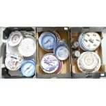 A large collection of commemorative plates with military political and royal themes (3 trays)