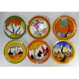 Set of Six Wedgwood Ltd Edition Plates - Bizarre World of Clarice Cliff (with certificates)