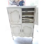 French style painted white with crackle effect 4 door fitted cabinet
