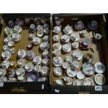 A collection of pottery miniature cup and saucers including tea sets, Limoges,floral, plates,