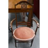 Victorian inlaid arm chair