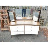 1960's unmarked but presumed G-Plan dressing table with revolving mirrors,