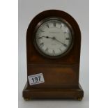 Mahogany cased domed top French mantle clock by Russells Limited of Paris.